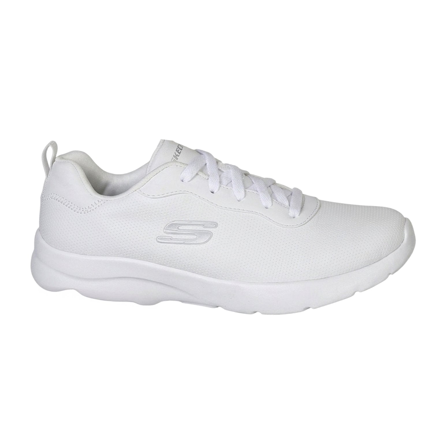 White - Side - Skechers Womens-Ladies Dynamight 2.0 - Eazy Feelz Trainers