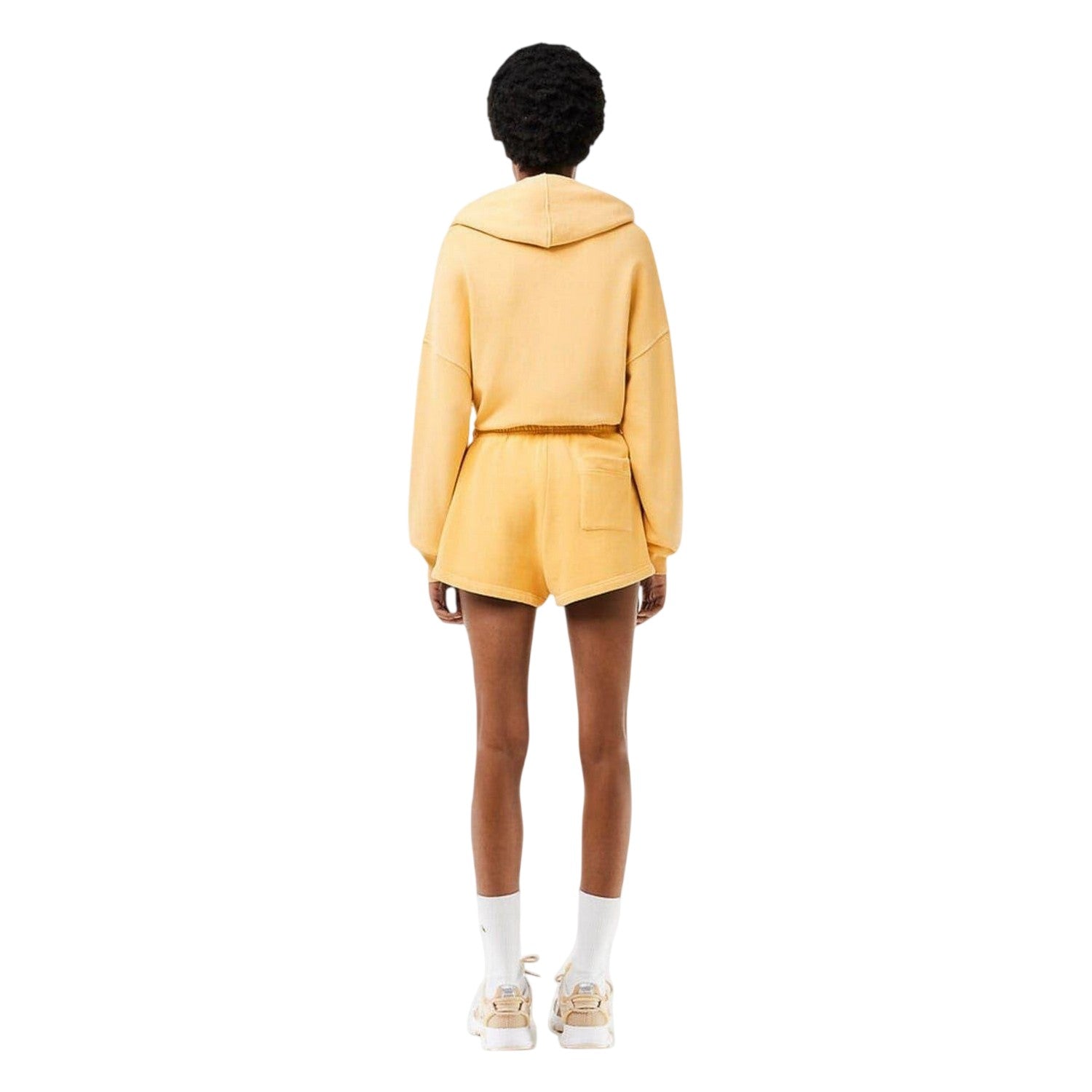 Golden Haze - Back - Lacoste Womens-Ladies Elasticated Waist Loose Fit Sweat Shorts