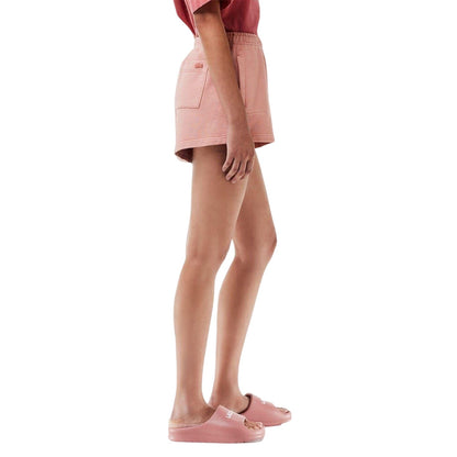 Pink - Side - Lacoste Womens-Ladies Elasticated Waist Loose Fit Sweat Shorts