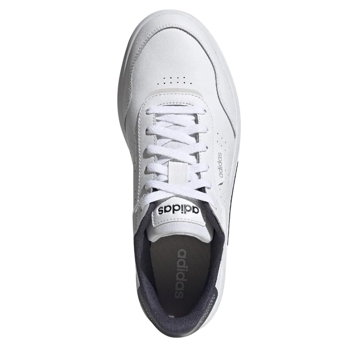 White-Navy - Close up - Adidas Mens Courtphase Leather Court Trainers
