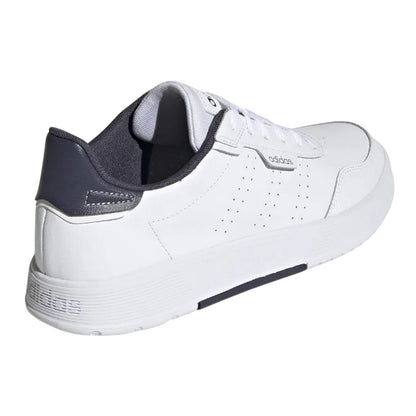 White-Navy - Back - Adidas Mens Courtphase Leather Court Trainers