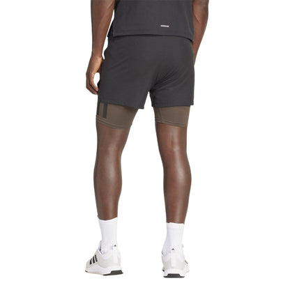 Black - Back - Adidas Mens Power 2 in 1 Workout Shorts
