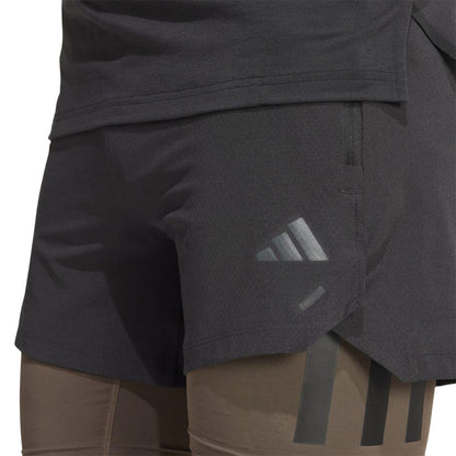 Black - Pack Shot - Adidas Mens Power 2 in 1 Workout Shorts