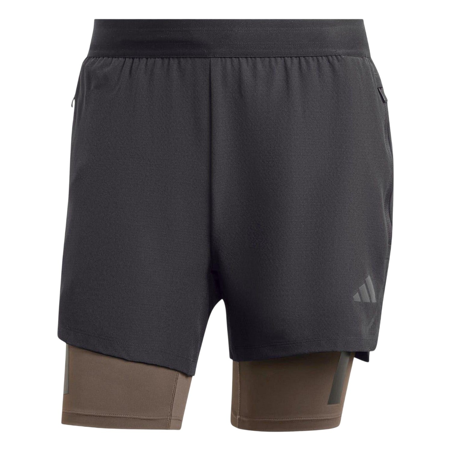 Black - Front - Adidas Mens Power 2 in 1 Workout Shorts