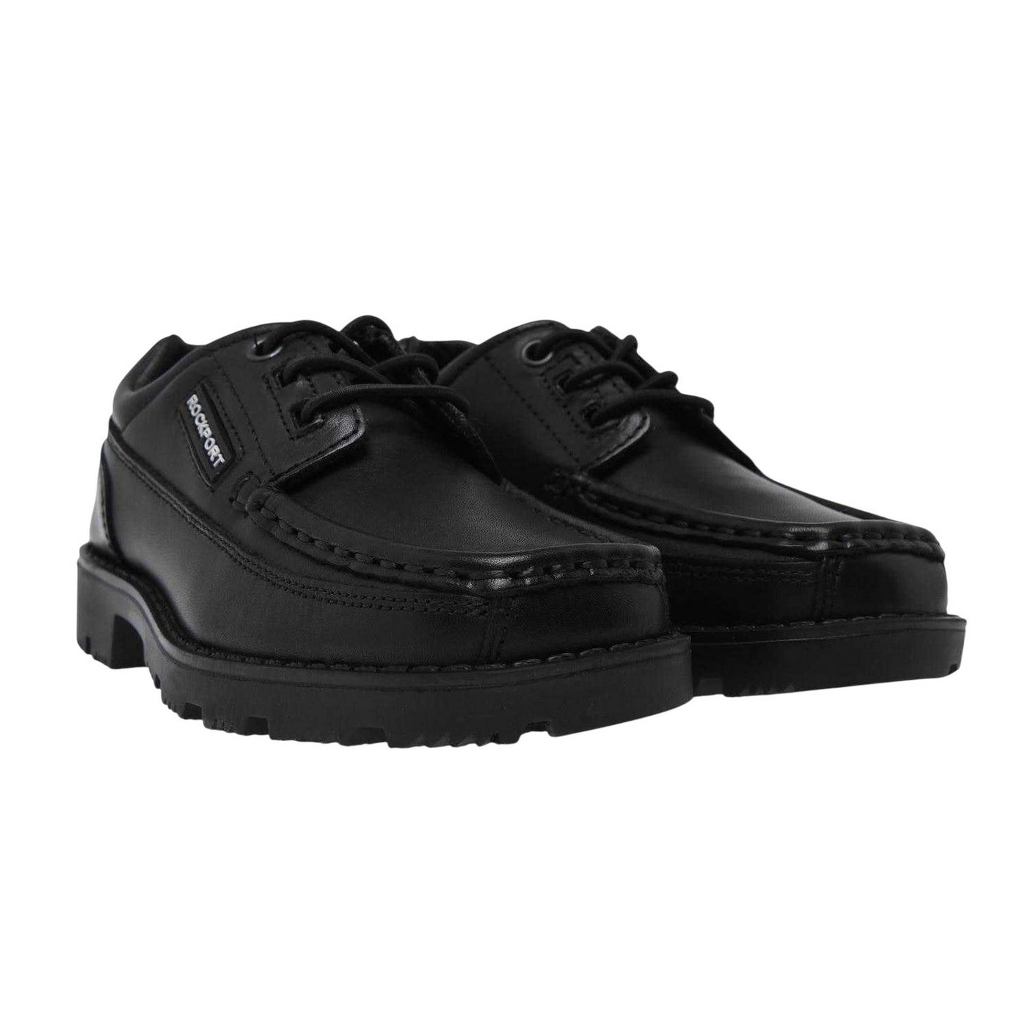 Black - Pack Shot - Rockport Boys Leather TruTECH Shoes