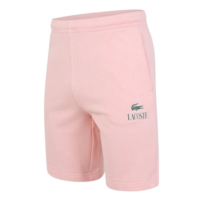 Pink - Side - Lacoste Womens-Ladies Cotton Blend Sweat Shorts