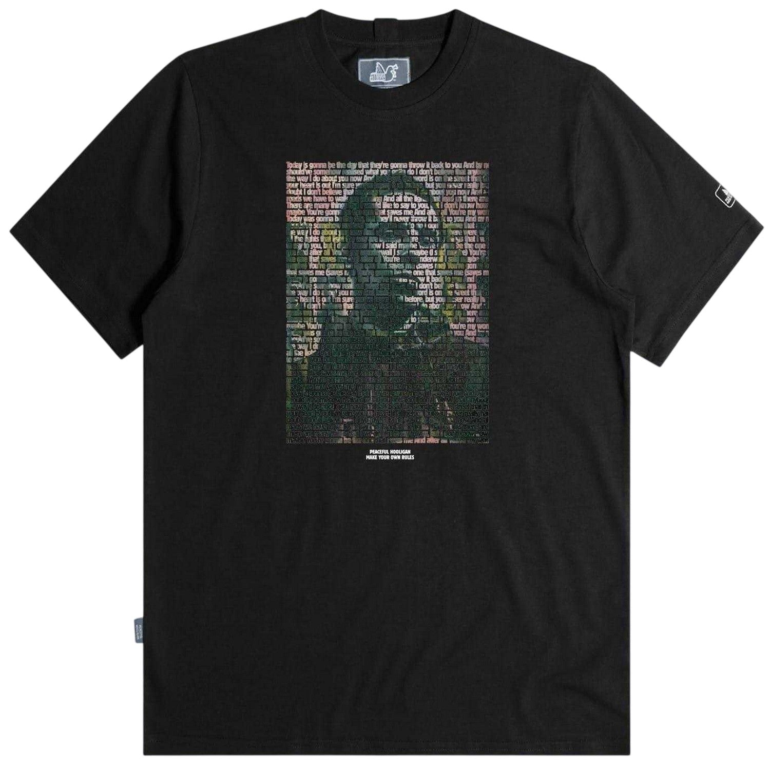 Black - Front - Oasis Unisex Adult Wonderwall Portrait Regular T-Shirt