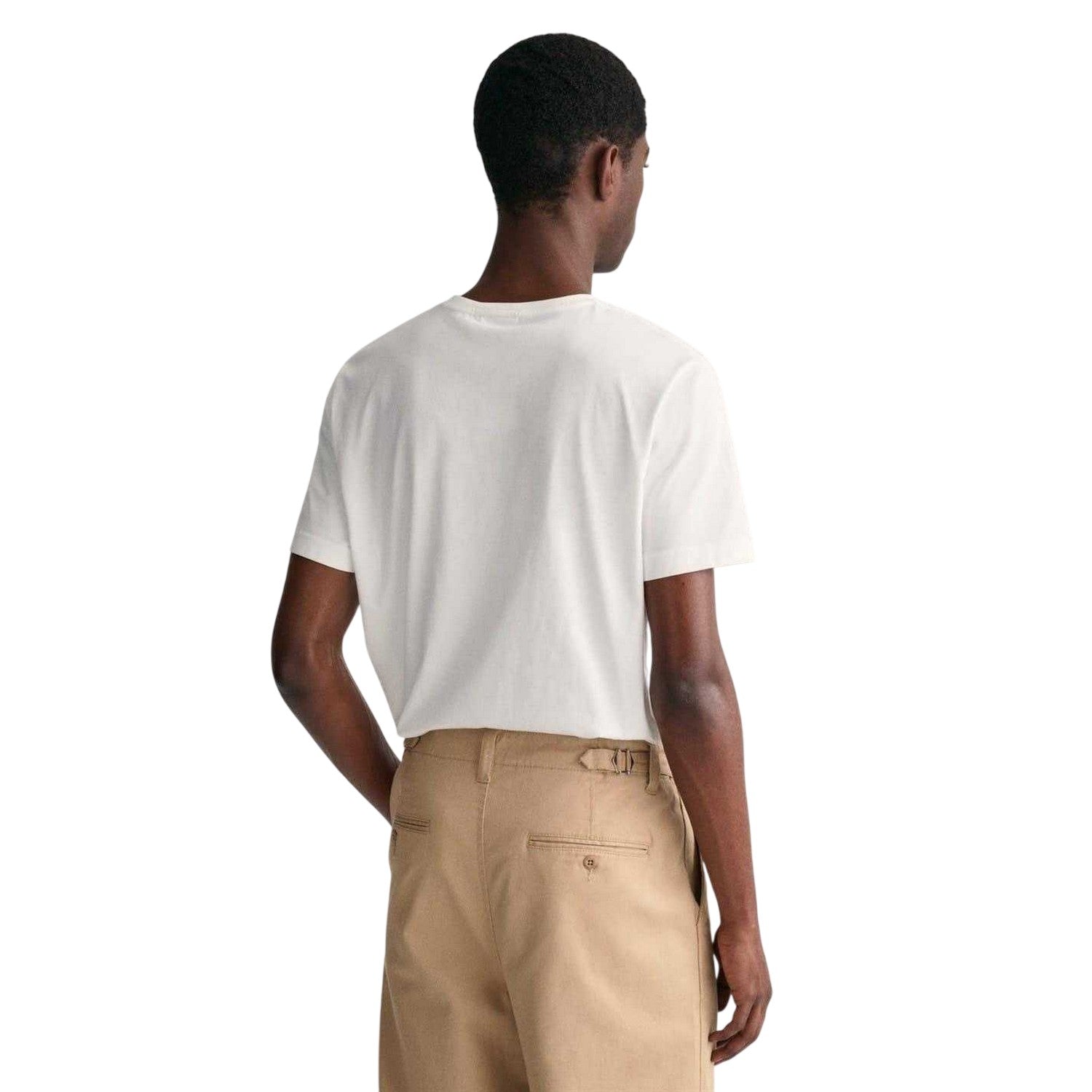 White - Back - Gant Mens Fit Shield T-Shirt