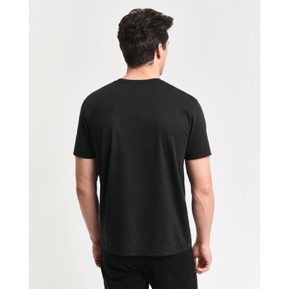 Black - Back - Gant Mens Fit Shield T-Shirt