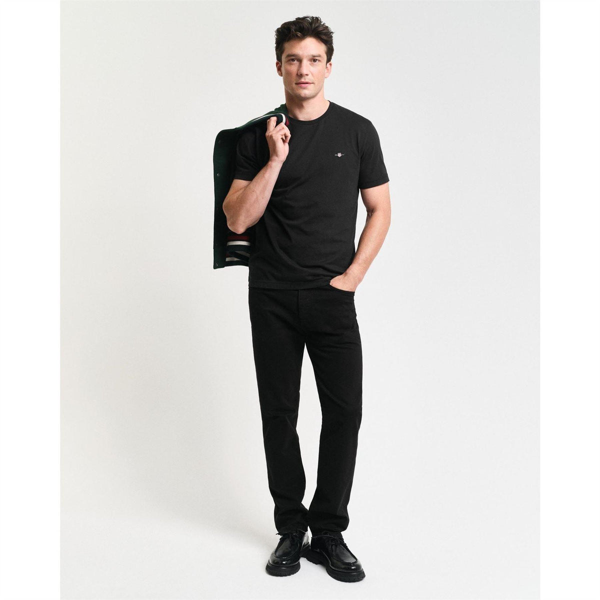 Black - Side - Gant Mens Fit Shield T-Shirt
