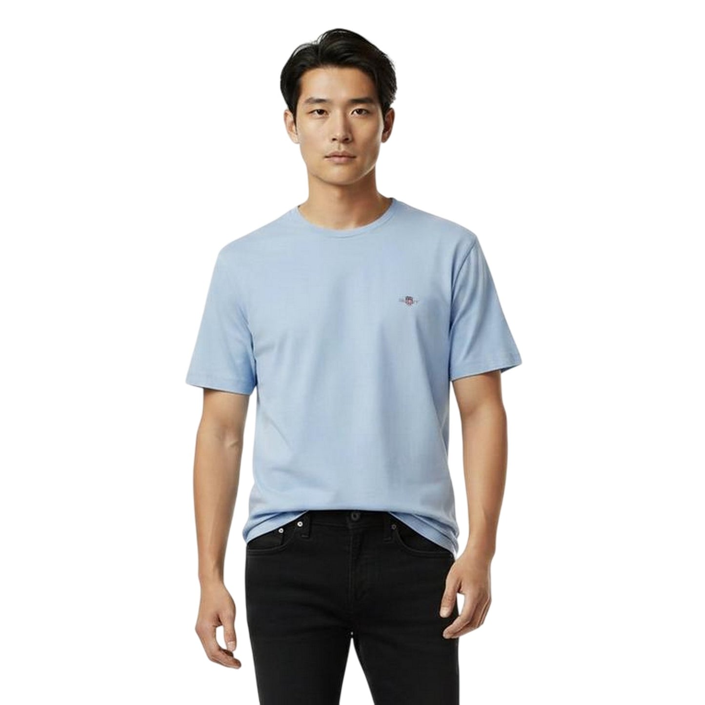 Fresh Blue - Front - Gant Mens Fit Shield T-Shirt