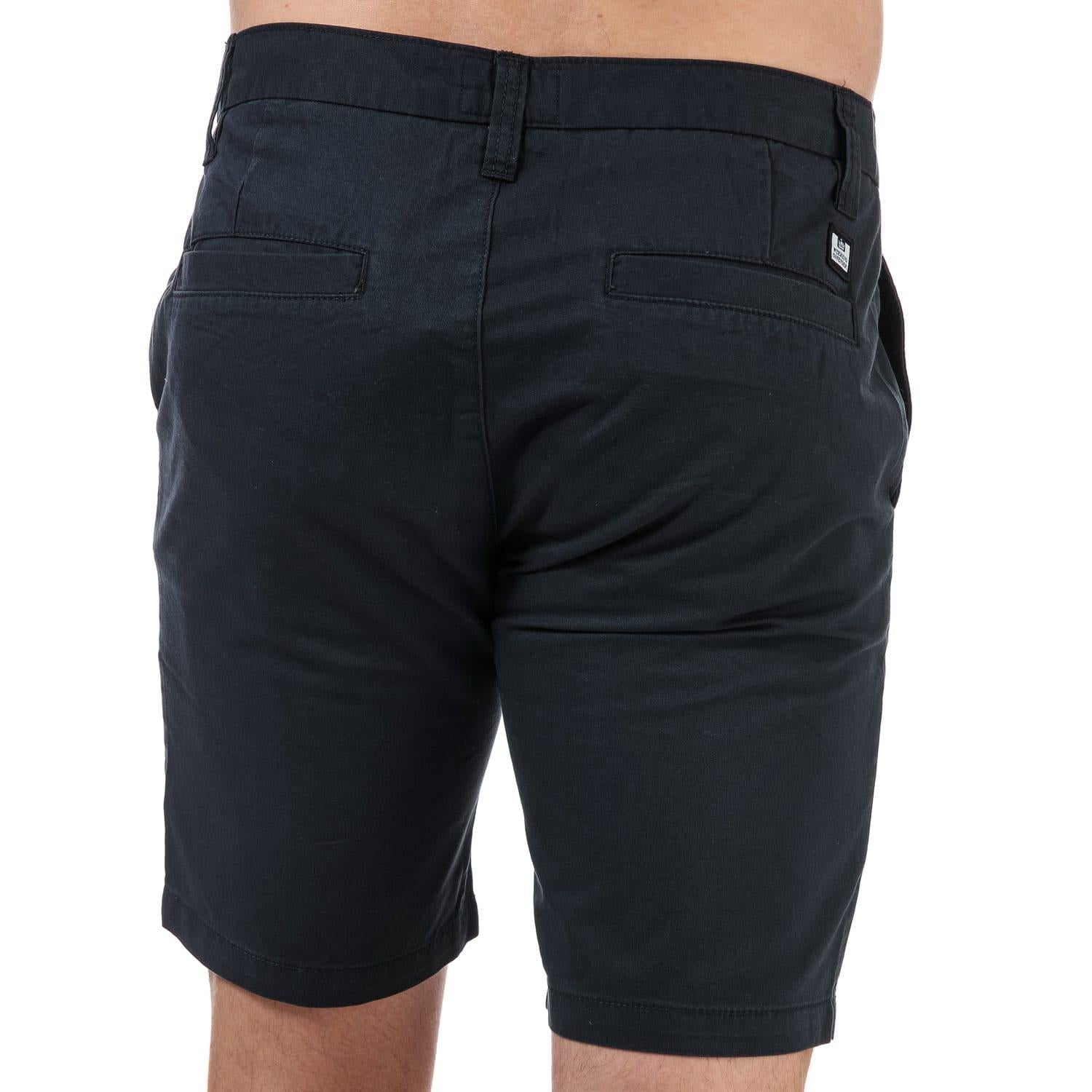 Navy - Back - Weekend Offender Mens Dillenger Cotton Twill Shorts
