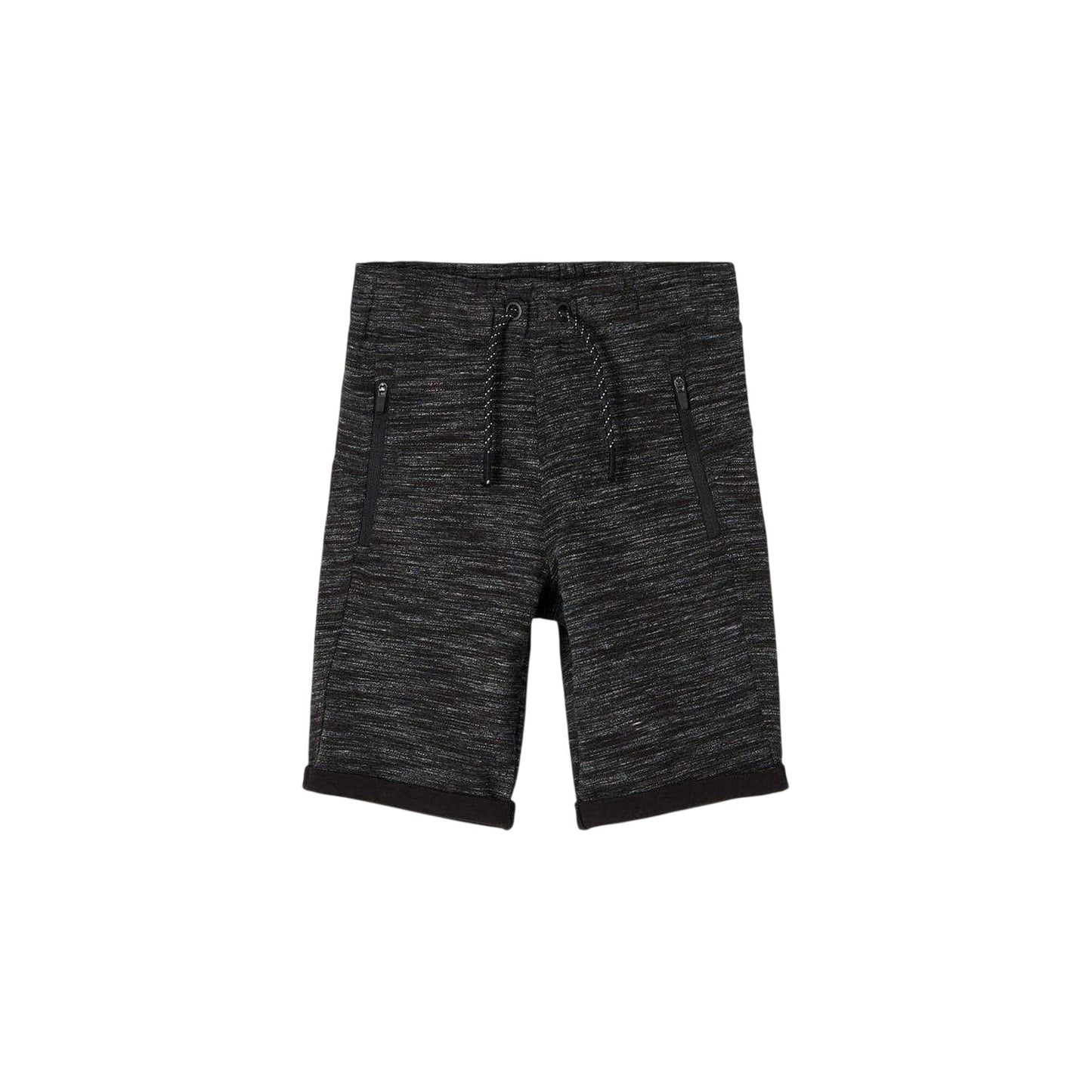 Black - Front - Bermuda Boys Name It Heathered Sweat Shorts