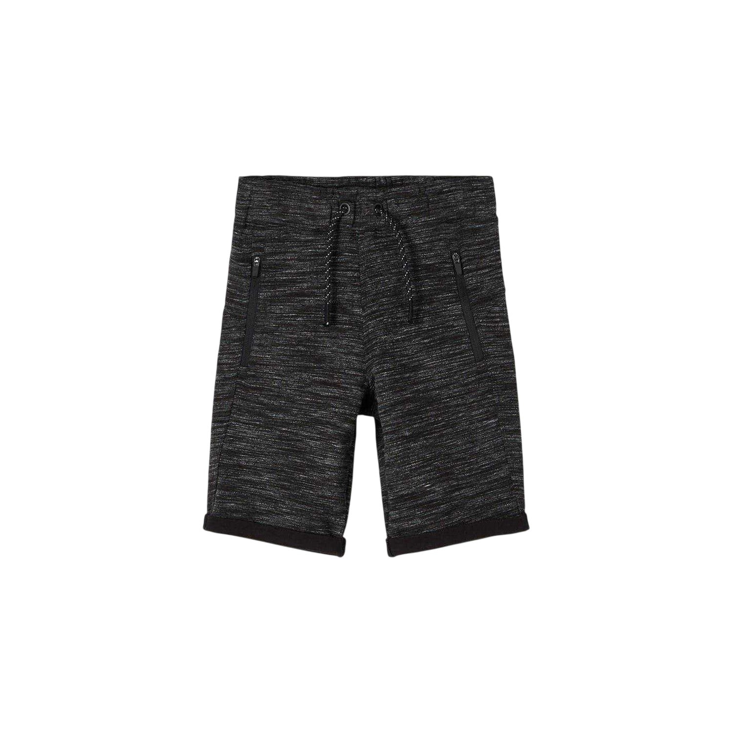 Black - Front - Bermuda Boys Name It Heathered Sweat Shorts