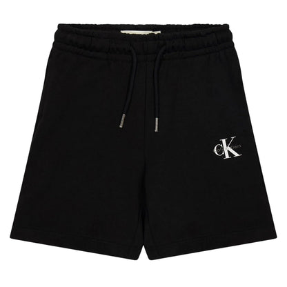 Black - Front - Calvin Klein Childrens-Kids Jeans Monogram Sweat Shorts