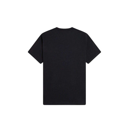 Black - Back - Fred Perry Mens Wreath Logo Regular T-Shirt