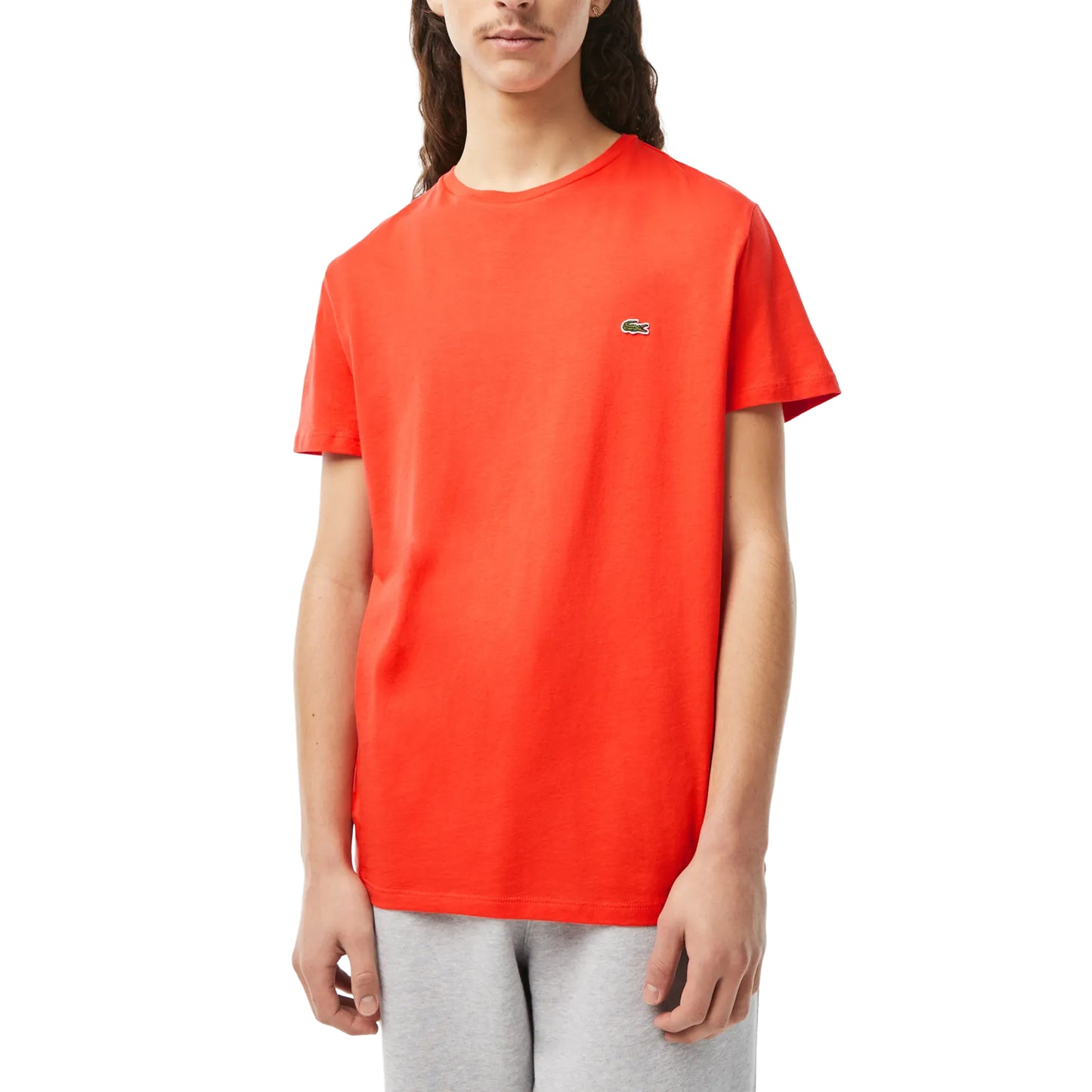 Orange - Side - Lacoste Mens Pima Cotton T-Shirt