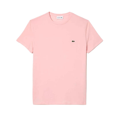 Pink - Front - Lacoste Mens Pima Cotton T-Shirt