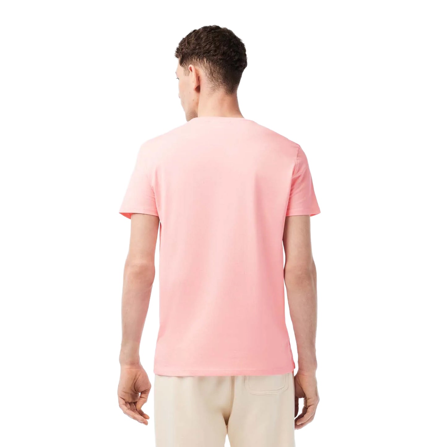 Pink - Back - Lacoste Mens Pima Cotton T-Shirt