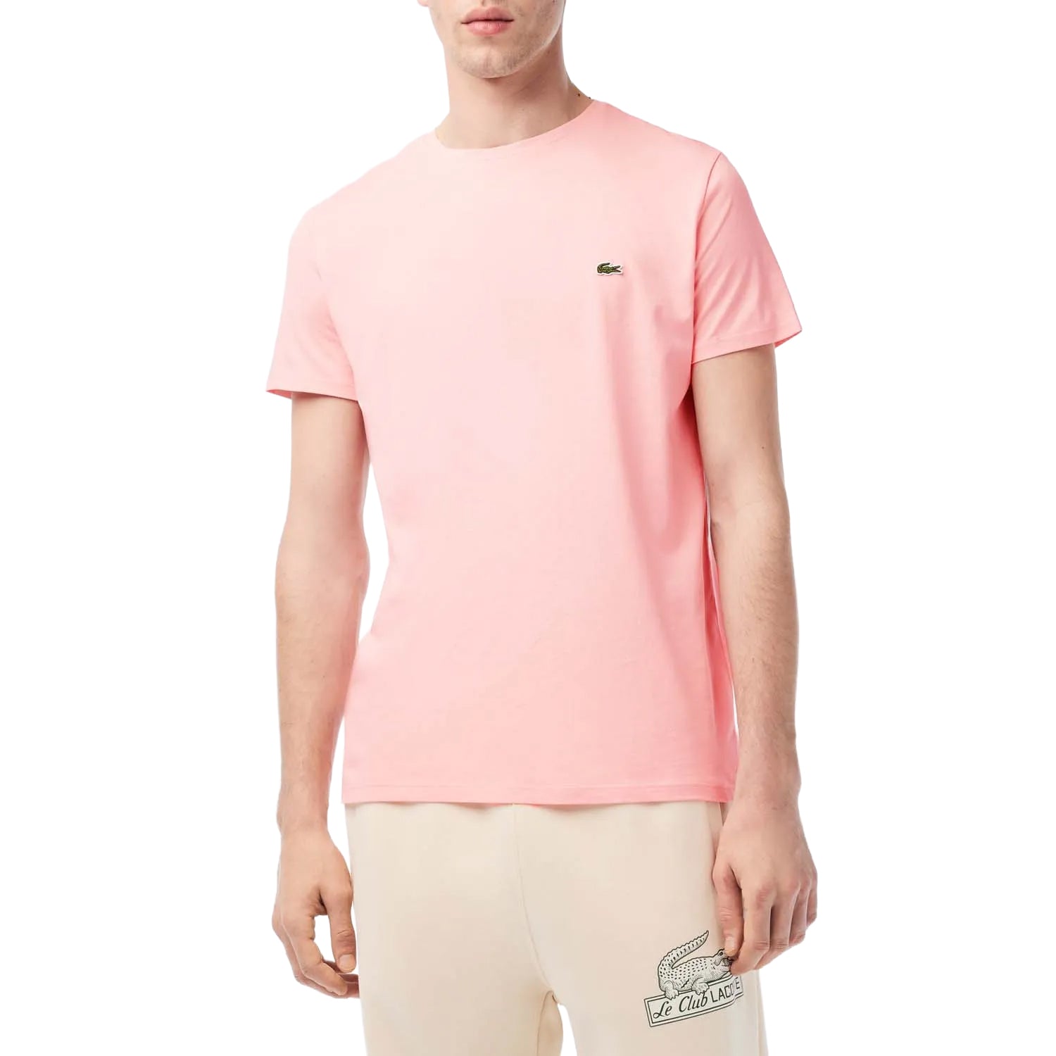 Pink - Side - Lacoste Mens Pima Cotton T-Shirt