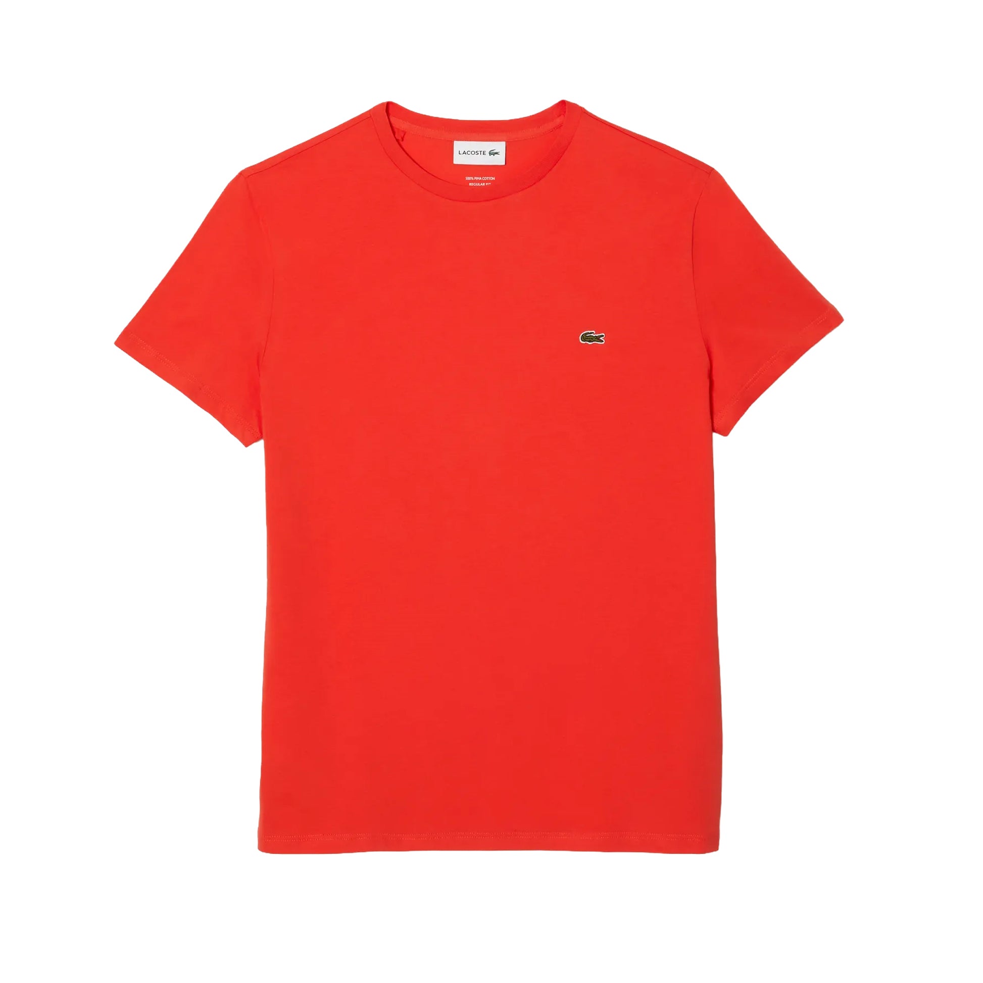 Orange - Front - Lacoste Mens Pima Cotton T-Shirt