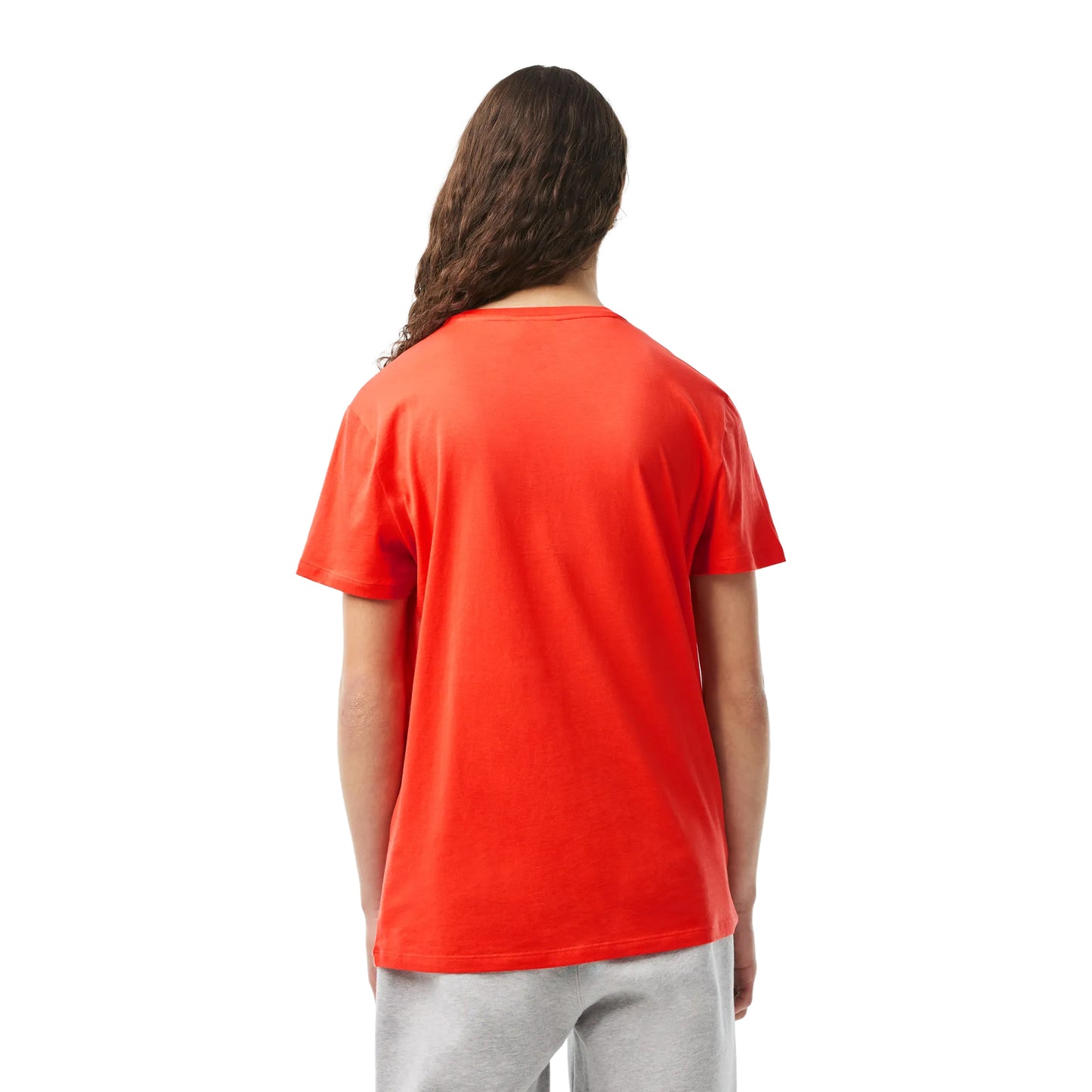 Orange - Back - Lacoste Mens Pima Cotton T-Shirt