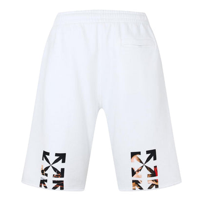 White-Black - Back - Off White Mens Relaxed Fit Sweat Shorts