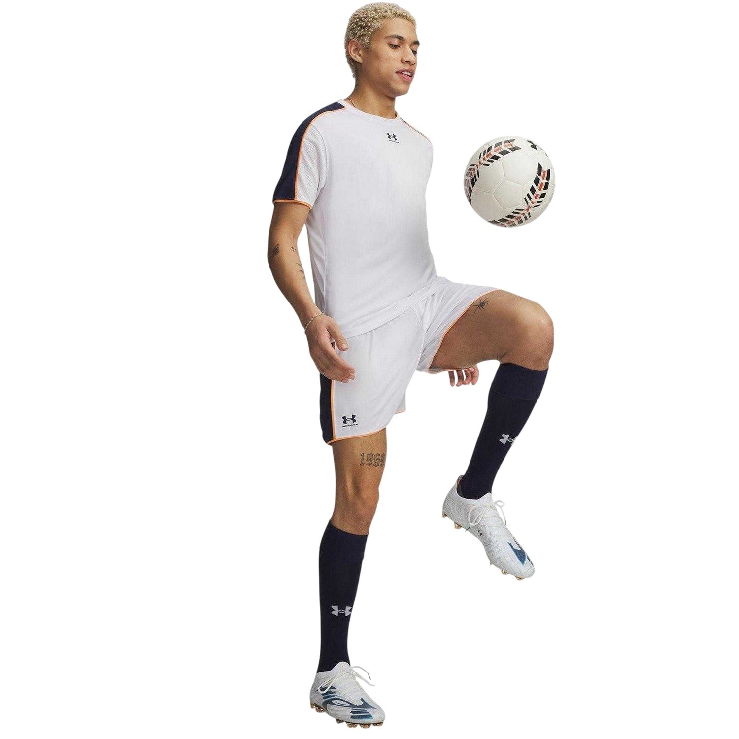 White - Side - Under Armour Mens Football Shorts