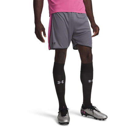 Grey-Pink - Front - Under Armour Mens Football Shorts