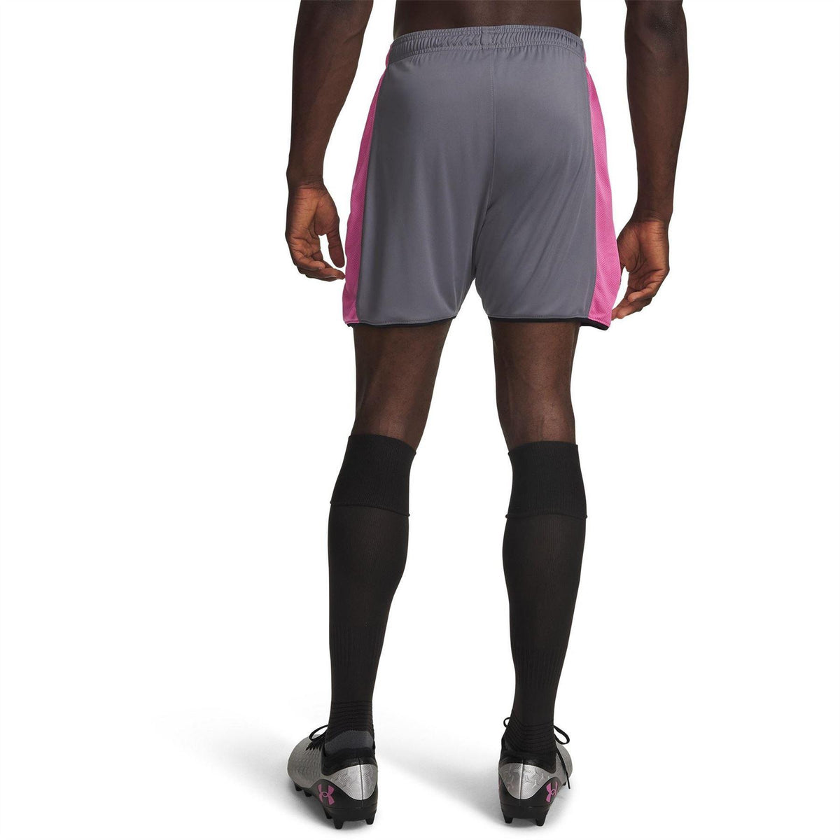 Grey-Pink - Back - Under Armour Mens Football Shorts