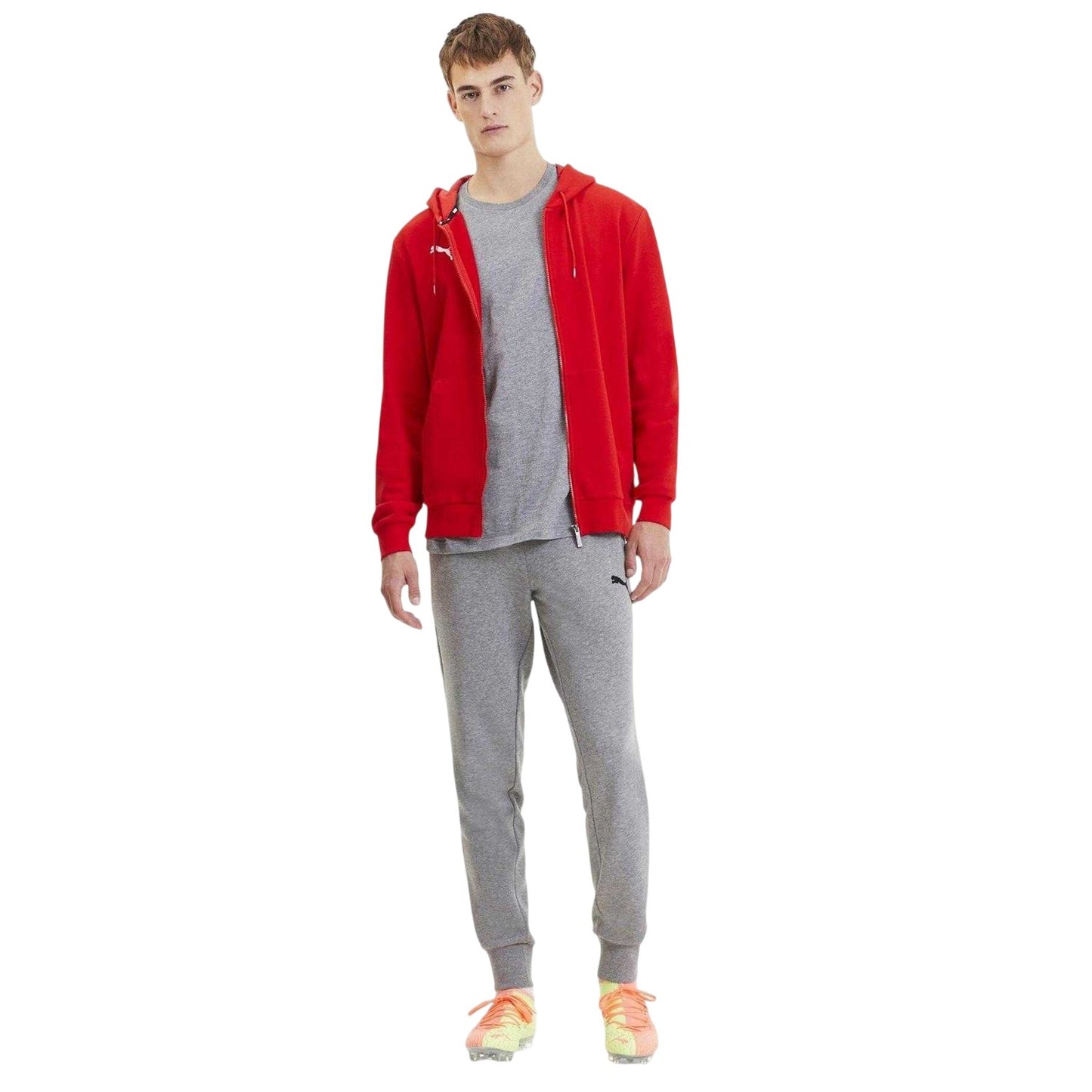 Red - Side - Puma Mens TeamGoal 23 Casuals Full Zip Hoodie