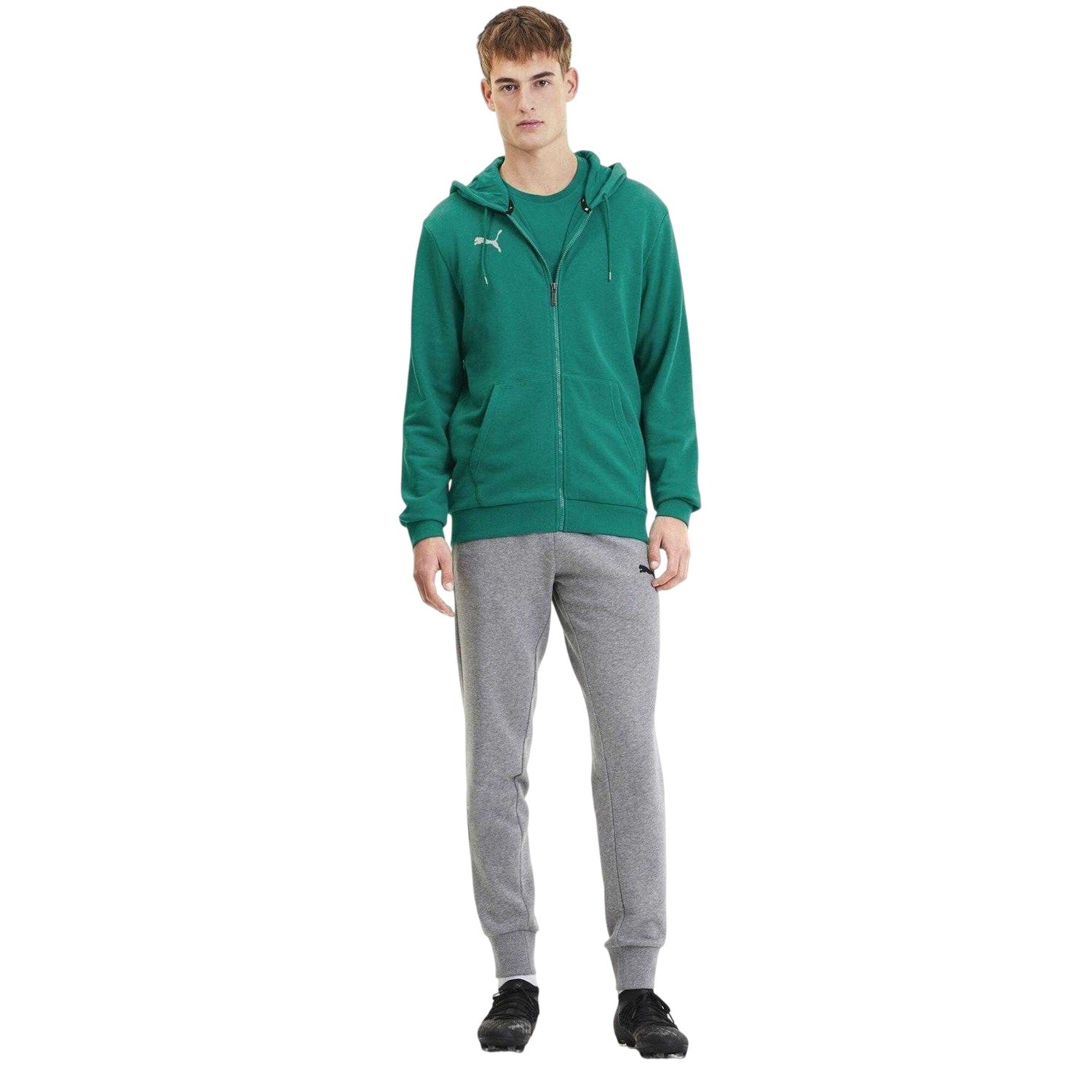 Pepper Green - Side - Puma Mens TeamGoal 23 Casuals Full Zip Hoodie
