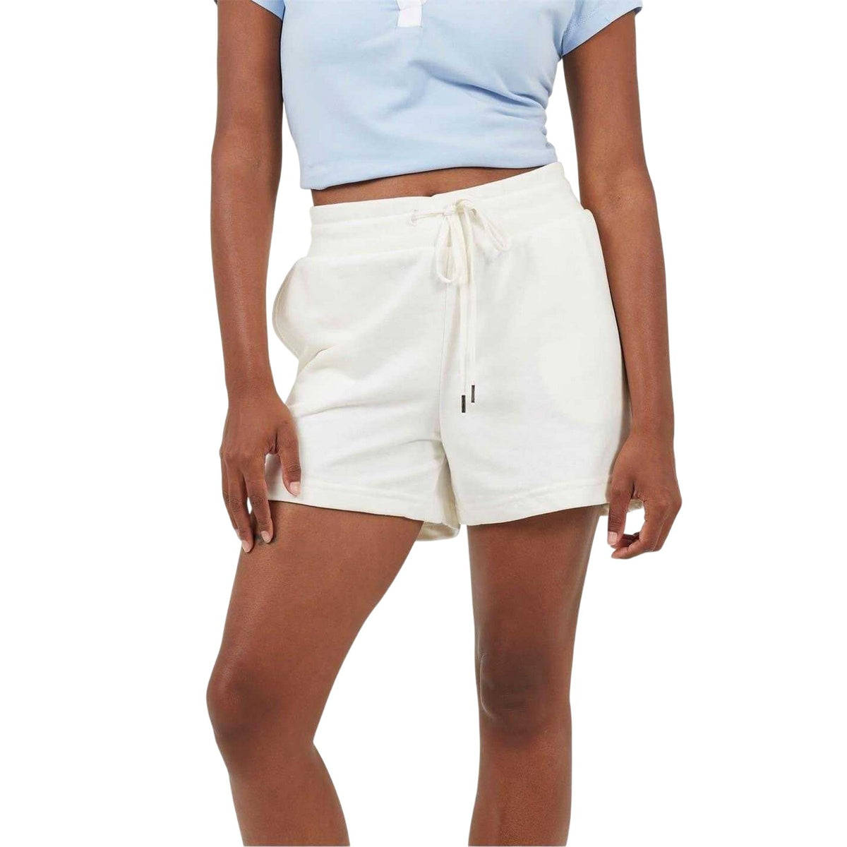 Off White - Front - Brave Soul Womens-Ladies Jersey Sweat Shorts