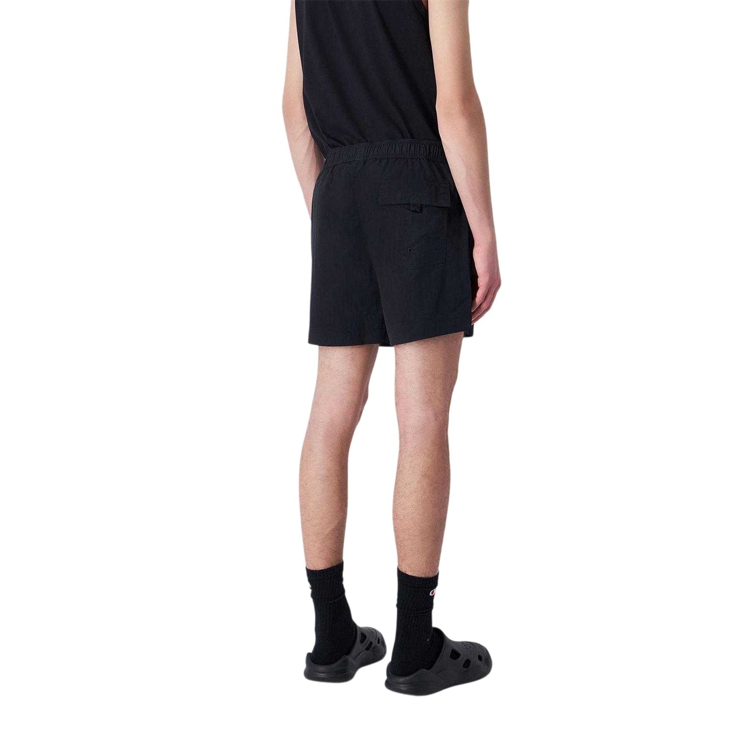 Black - Back - Champion Mens Plain Swim Shorts