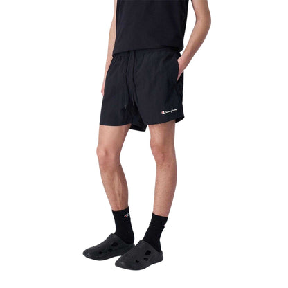 Black - Side - Champion Mens Plain Swim Shorts