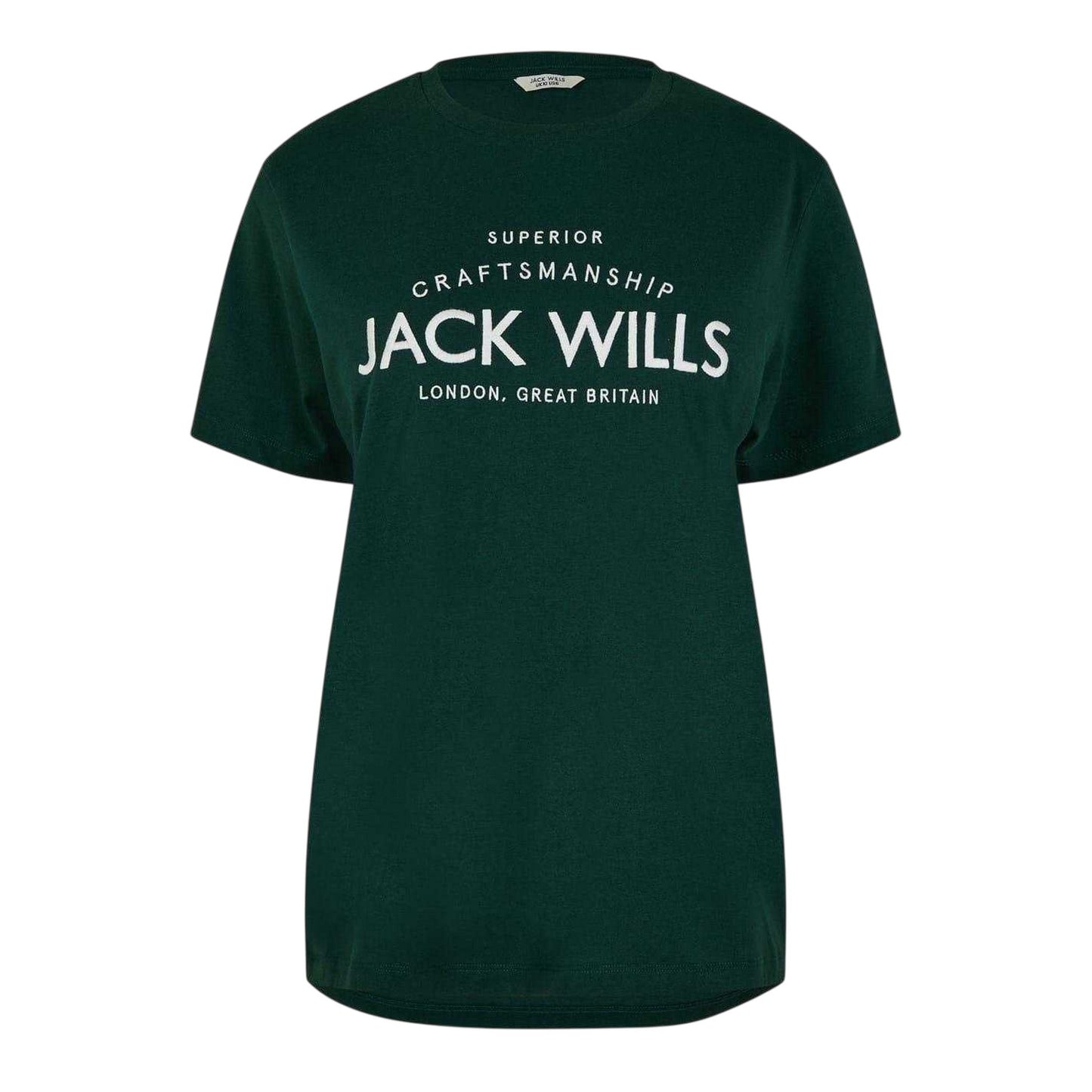 Dark Green - Front - Jack Wills Womens-Ladies Forstal Boyfriend T-Shirt