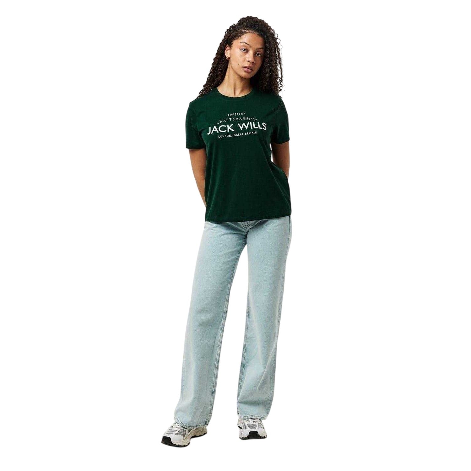 Dark Green - Side - Jack Wills Womens-Ladies Forstal Boyfriend T-Shirt