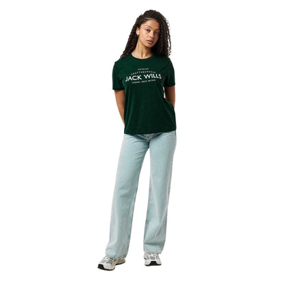 Dark Green - Side - Jack Wills Womens-Ladies Forstal Boyfriend T-Shirt
