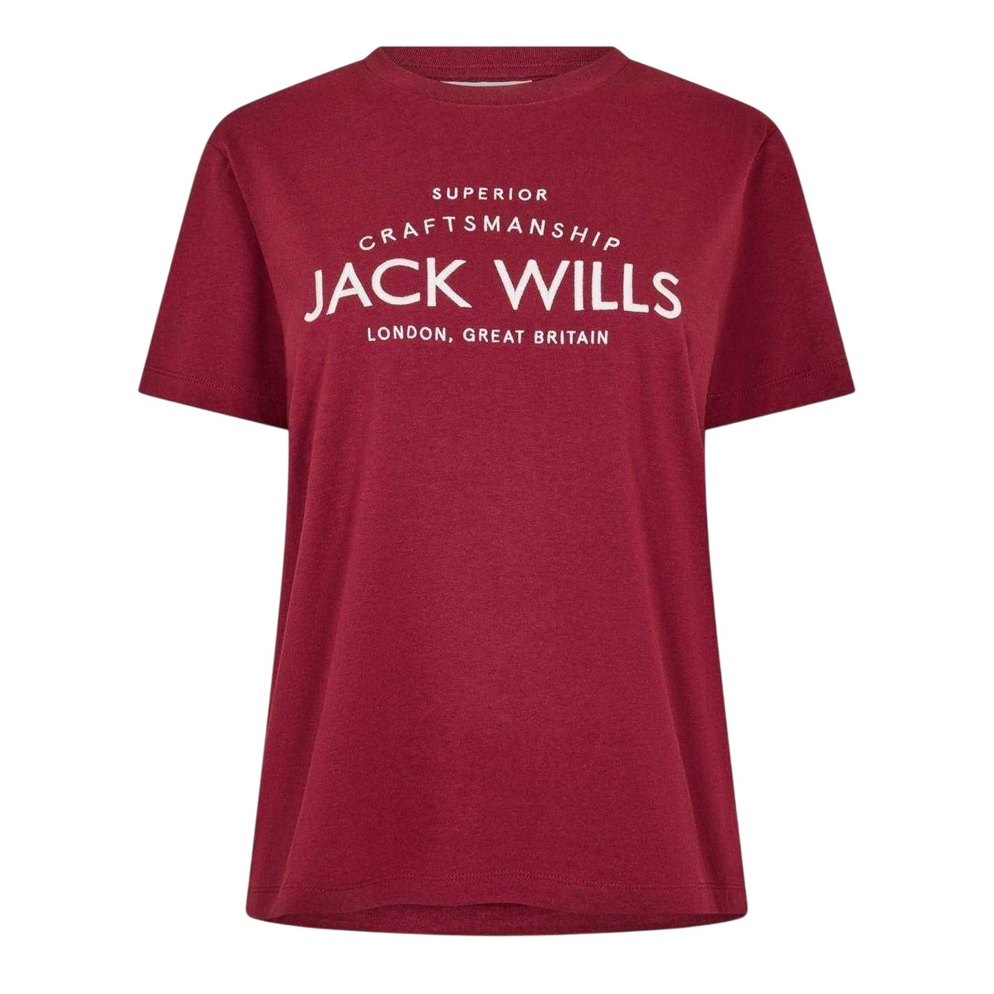 Wine - Front - Jack Wills Womens-Ladies Forstal Boyfriend T-Shirt
