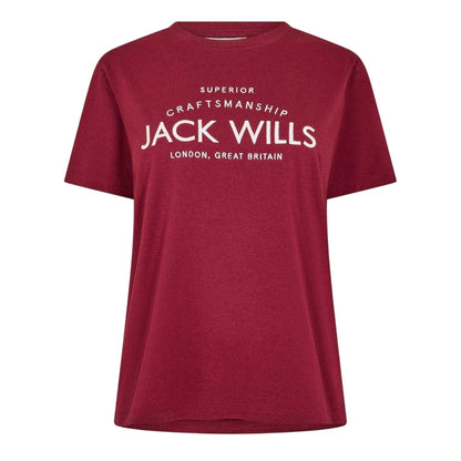 Wine - Front - Jack Wills Womens-Ladies Forstal Boyfriend T-Shirt