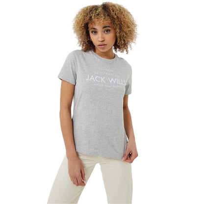 Grey Marl - Front - Jack Wills Womens-Ladies Forstal Boyfriend T-Shirt