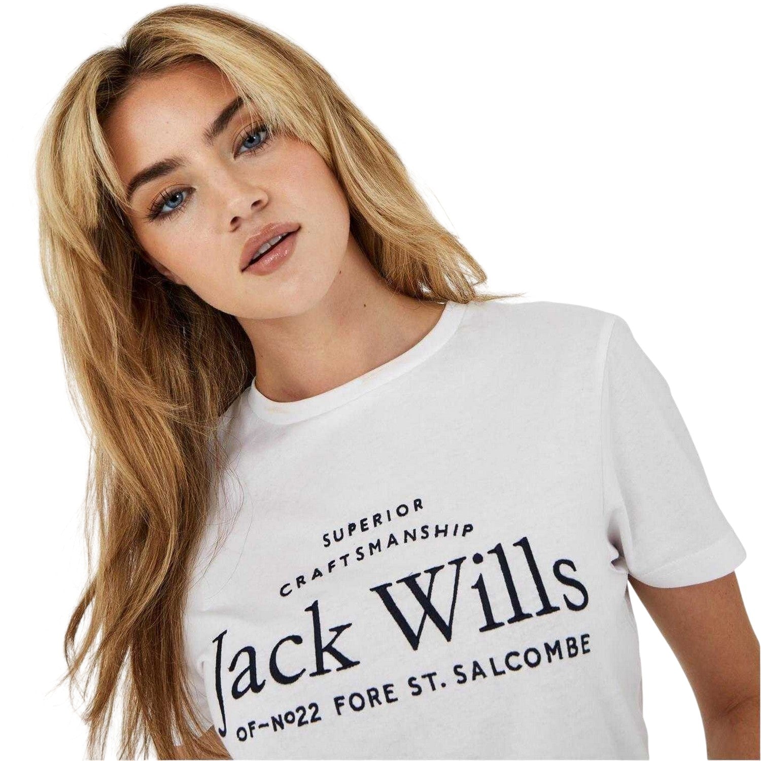 White - Side - Jack Wills Womens-Ladies Forstal Boyfriend T-Shirt