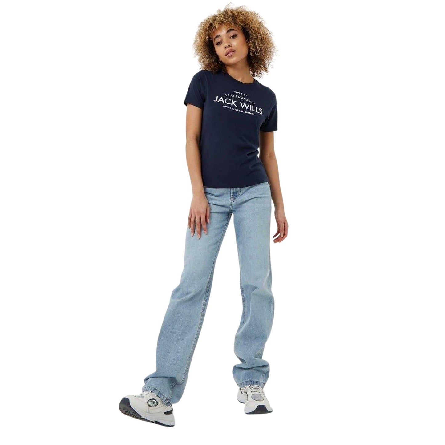 Navy - Side - Jack Wills Womens-Ladies Forstal Boyfriend T-Shirt