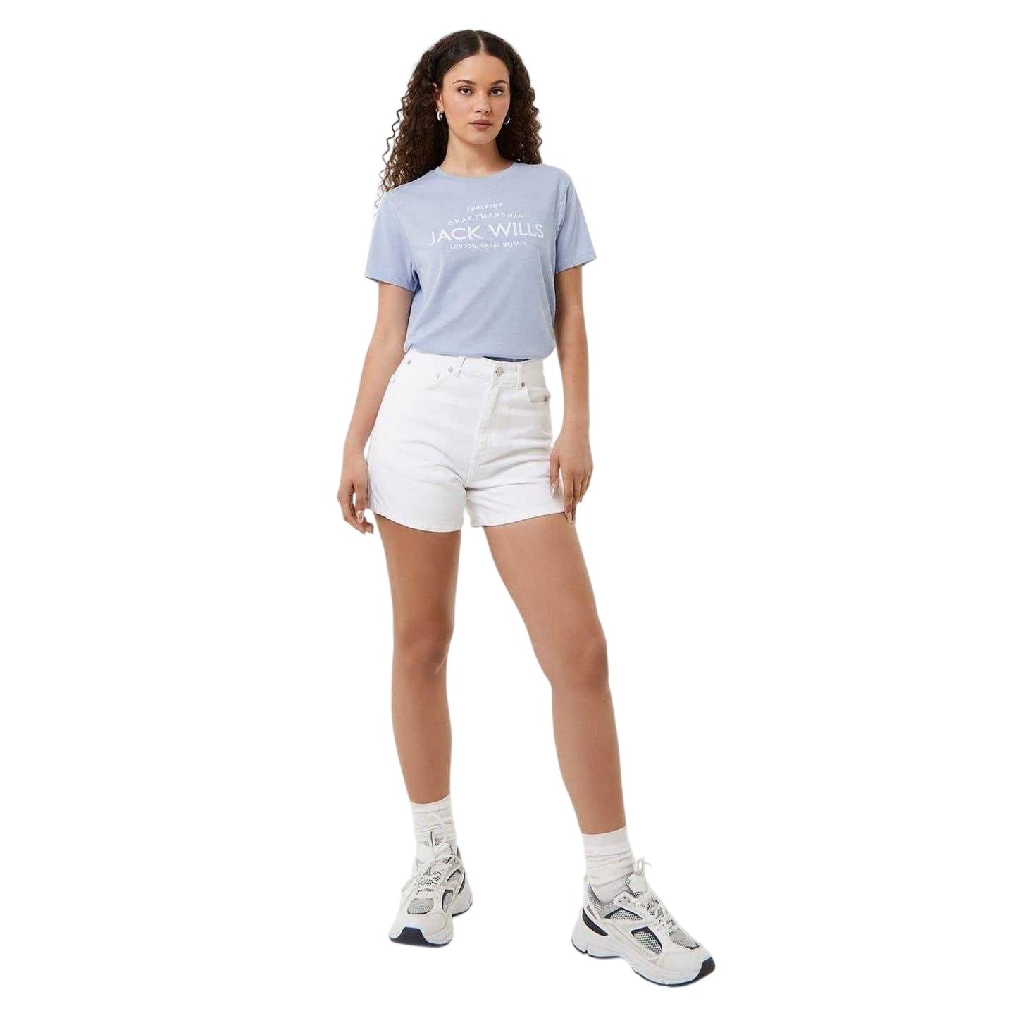 Soft Blue - Front - Jack Wills Womens-Ladies Forstal Boyfriend T-Shirt