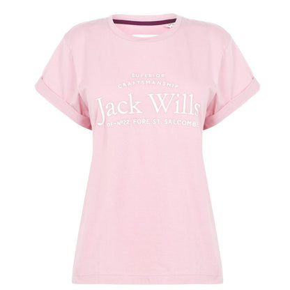 Pink - Pack Shot - Jack Wills Womens-Ladies Forstal Boyfriend T-Shirt