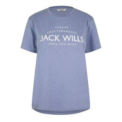 Periwinkle - Front - Jack Wills Womens-Ladies Forstal Boyfriend T-Shirt