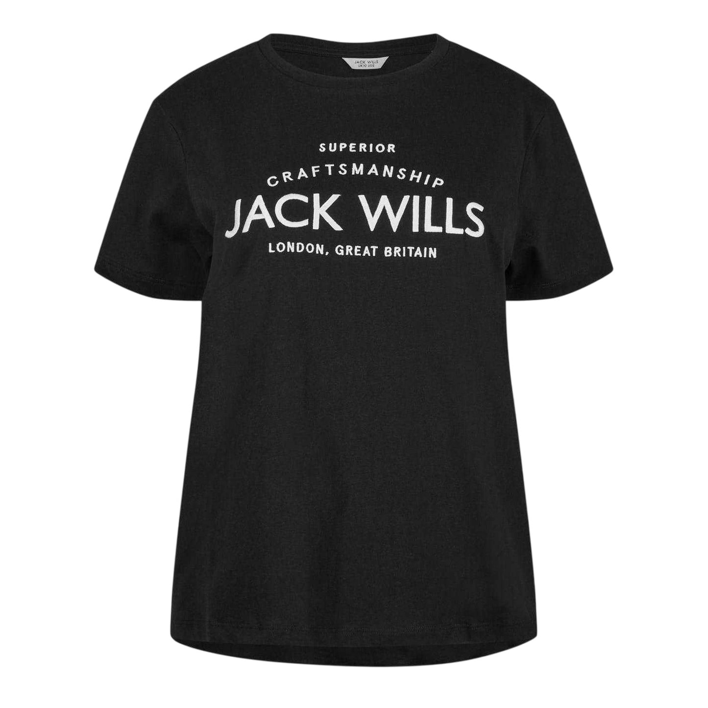 Black - Front - Jack Wills Womens-Ladies Forstal Boyfriend T-Shirt