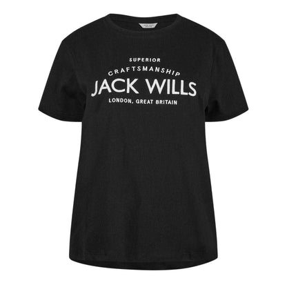 Black - Front - Jack Wills Womens-Ladies Forstal Boyfriend T-Shirt