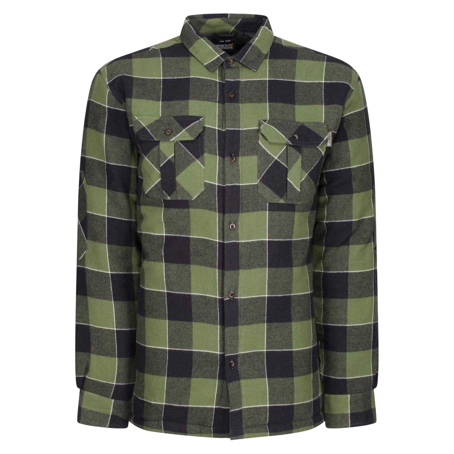 Green - Front - Regatta Mens Shelford Plaid Shirt