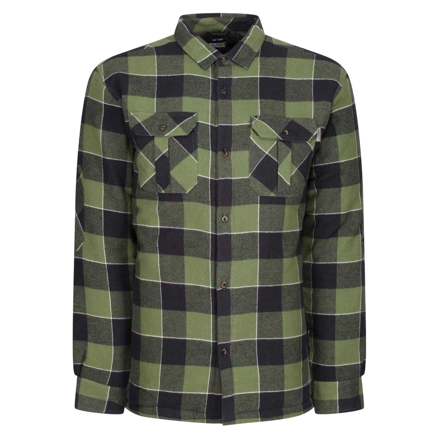Green - Front - Regatta Mens Shelford Plaid Shirt